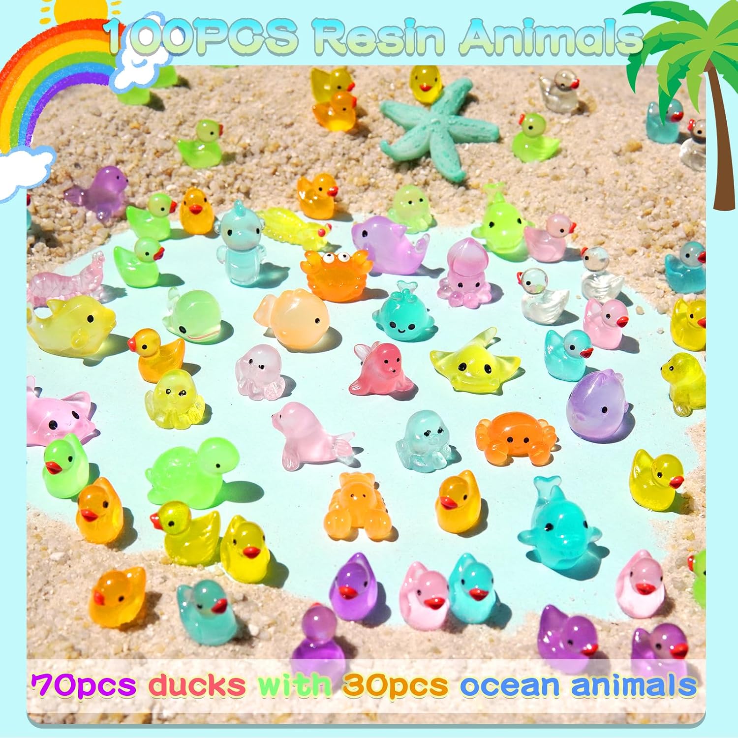 Detalle 2 de Mini Resin Animal Figurines, 100 Pieces