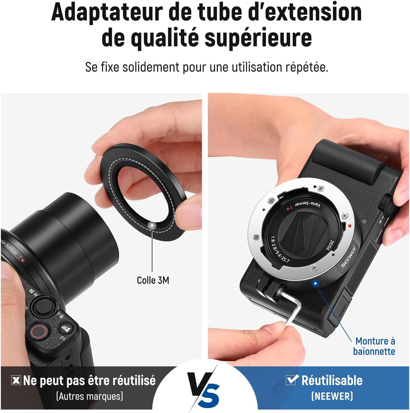 Thumbnail 6 de NEEWER Objectif grand angle 18 mm 2-en-1 + macro 10x pour Sony ZV1