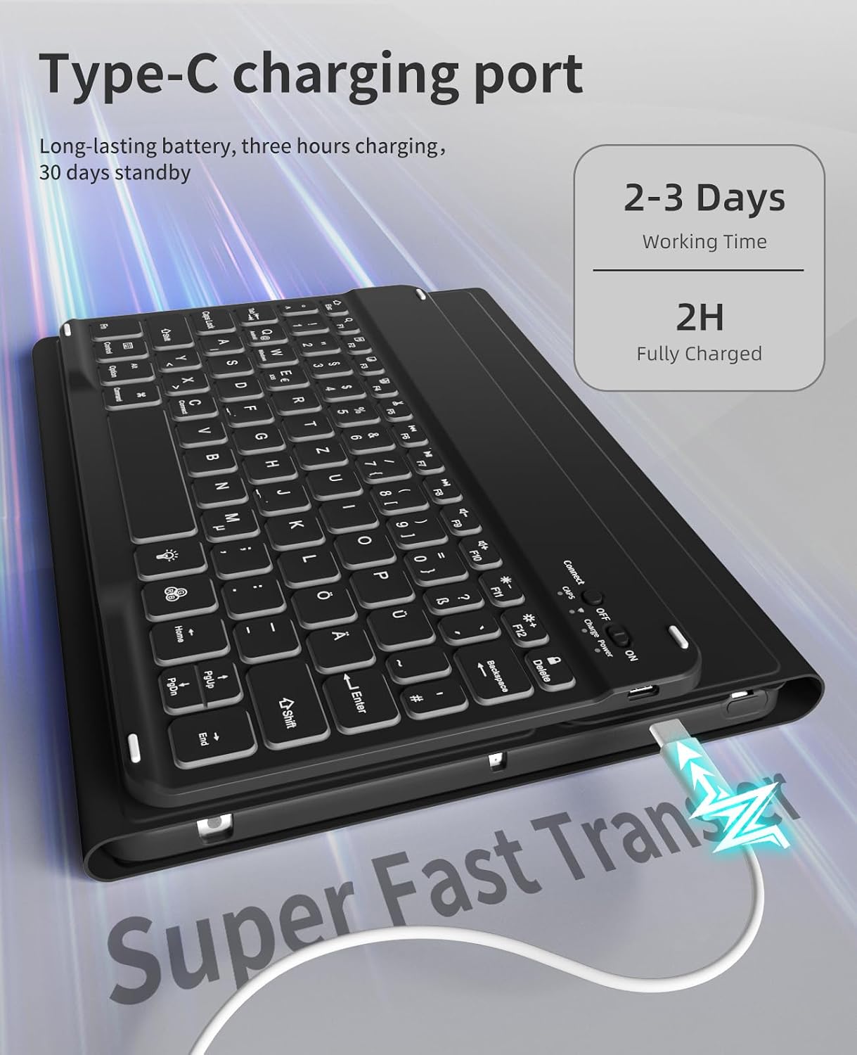 Detalle 2 de JKSML Tastatur Hülle für iPad 10,2 Zoll