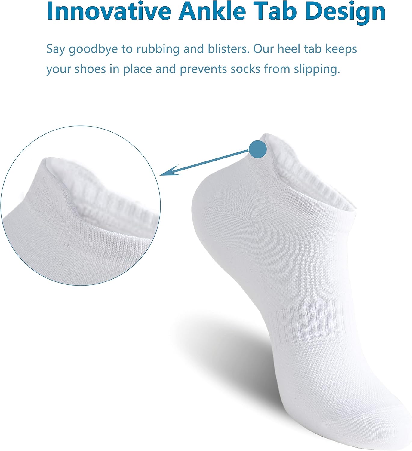 Detalle de Irisbear Women’s Ankle Socks (6 Pairs) Low Cut Tab & No-Show Athletic Running Socks