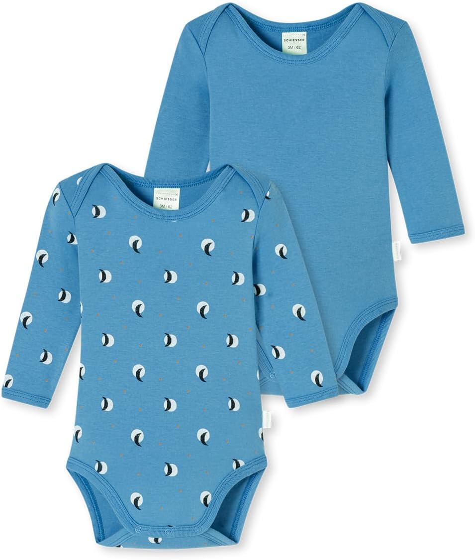 Detalle 2 de Schiesser Baby Mädchen Body Bodies 1/1 Langarm – 2er Pack (Original Classics) 181784