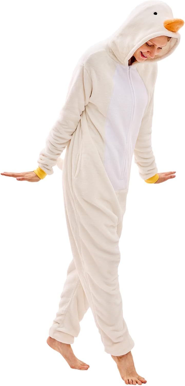 Detalle de JUOLOET Unisex Adult Animal Onesie Pyjamas with Hood and Side Pockets