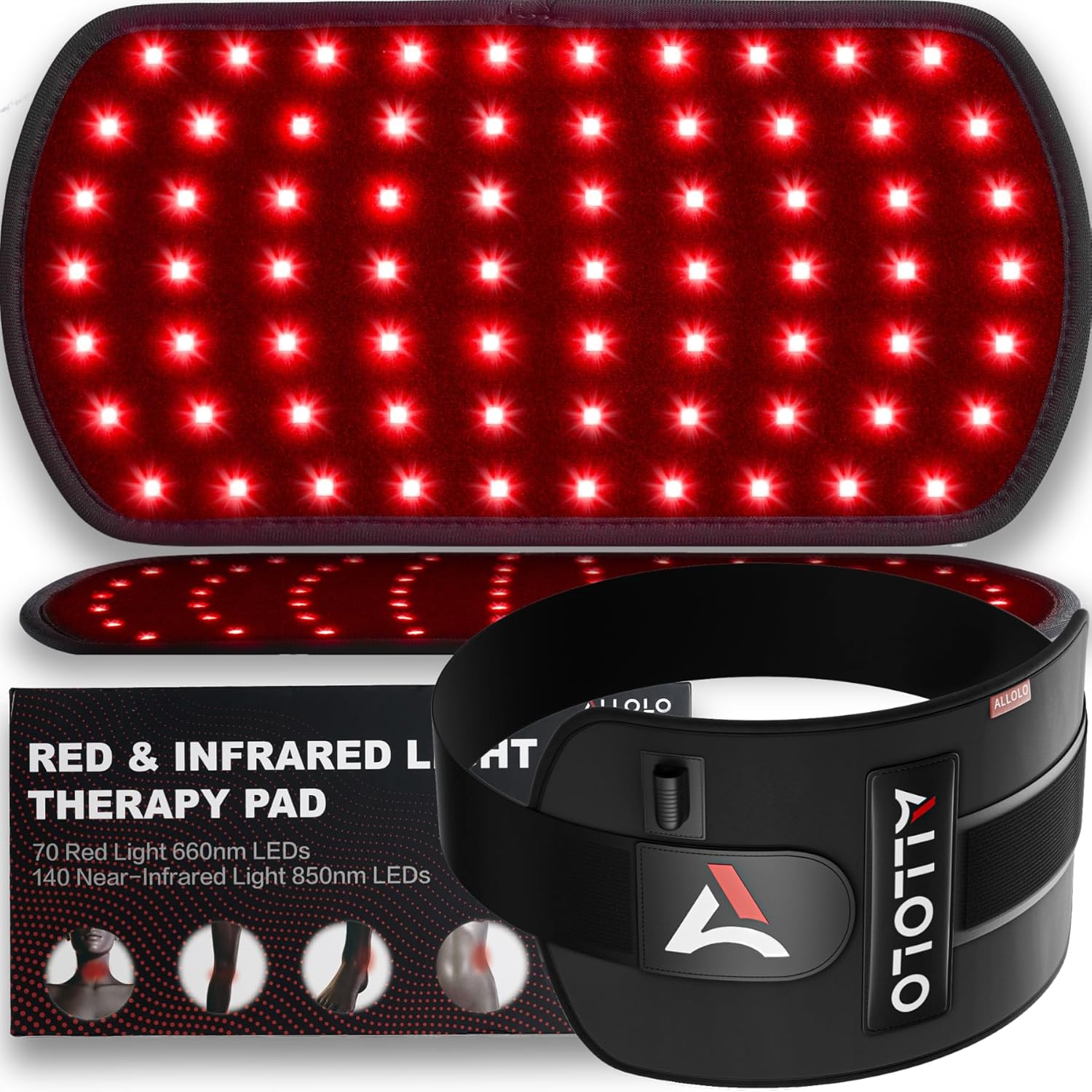 ALLOLO Red Light Therapy Infrared Light Pad for Body — 660nm Red Light / 850nm Near-Infrared