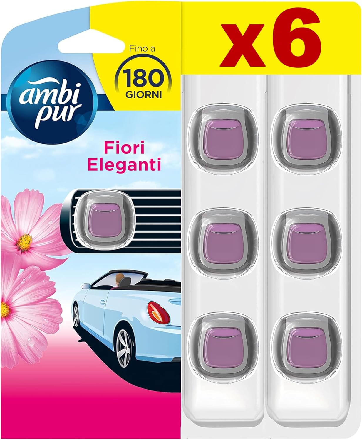 Ambi Pur Car Starter Kit deodorante auto 2 ml, 6 pezzi