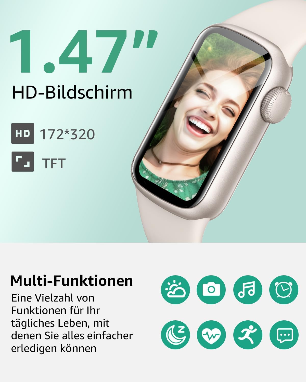 Thumbnail 1 de BUTFORFIT Fitness Tracker – 1,47 Zoll HD-Display, IP68, Schlafmonitor und 130+ Modi