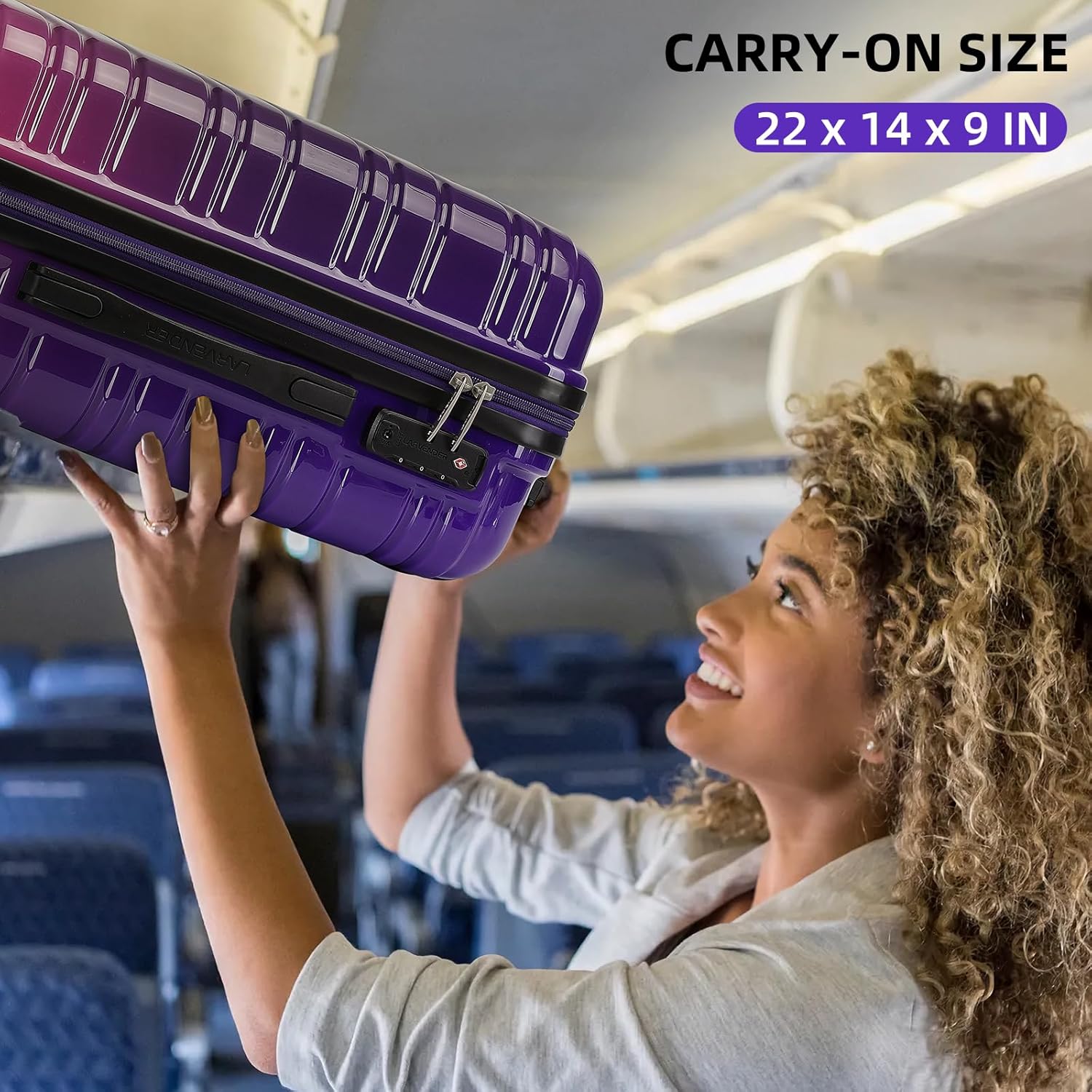 Thumbnail 4 de LARVENDER Luggage Sets 3 Piece 20" Carry-On