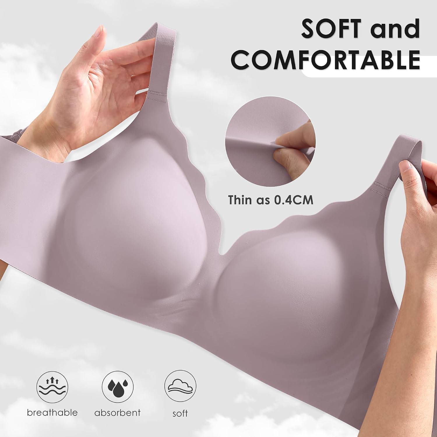 Detalle 2 de Wireless Bra for Women in Nylon-Spandex Blend