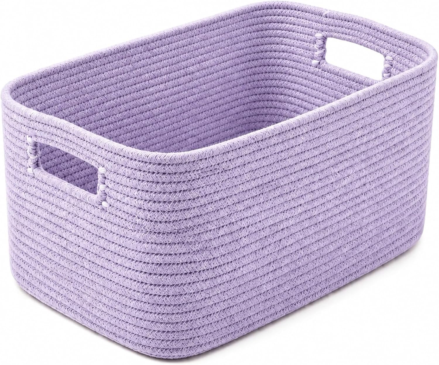 Detalle de ordnestidy 12.8GAL-Lavender Cotton Rope Storage Basket, Lavender