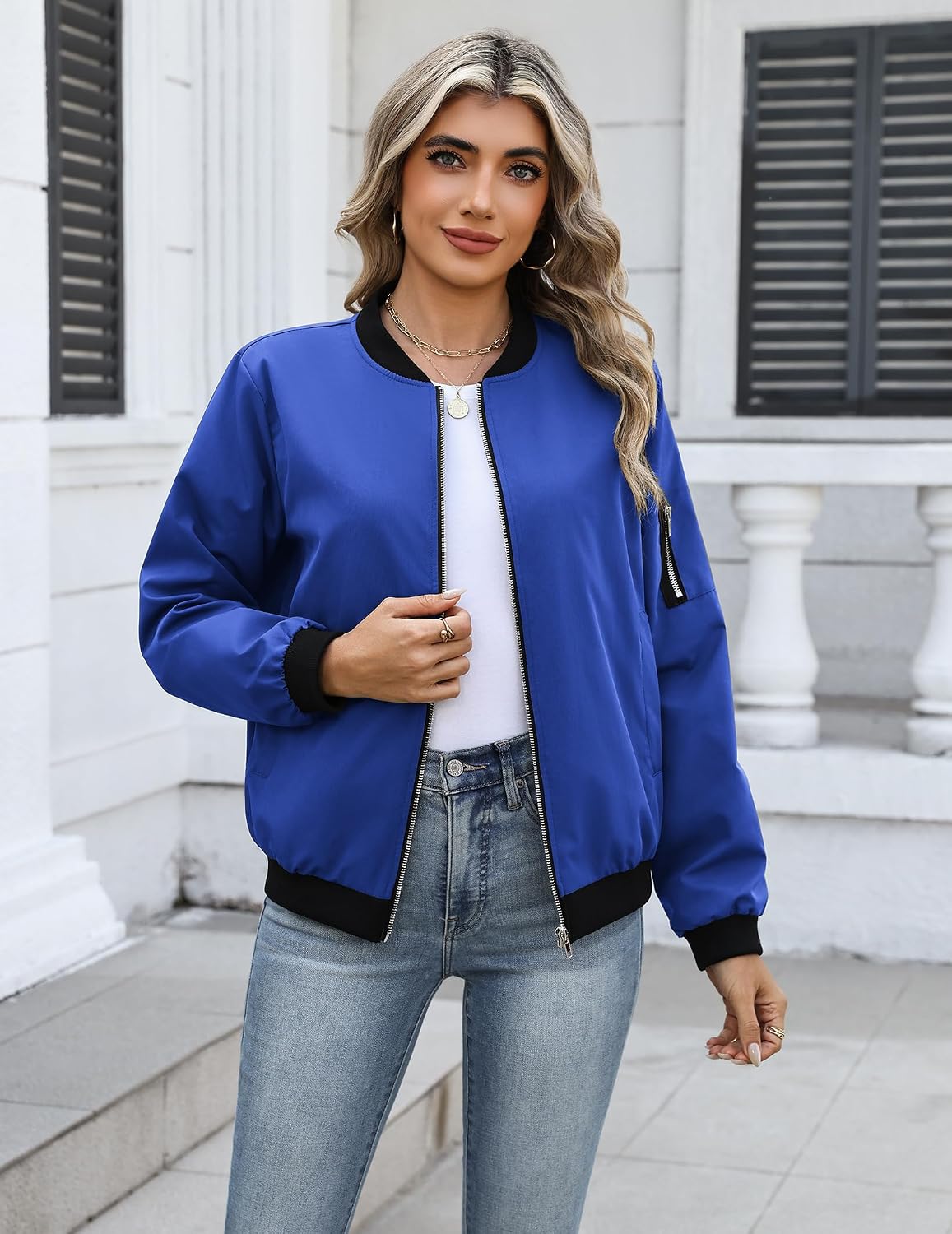 Detalle de HOTOUCH Women's Bomber Jacket, Polyester