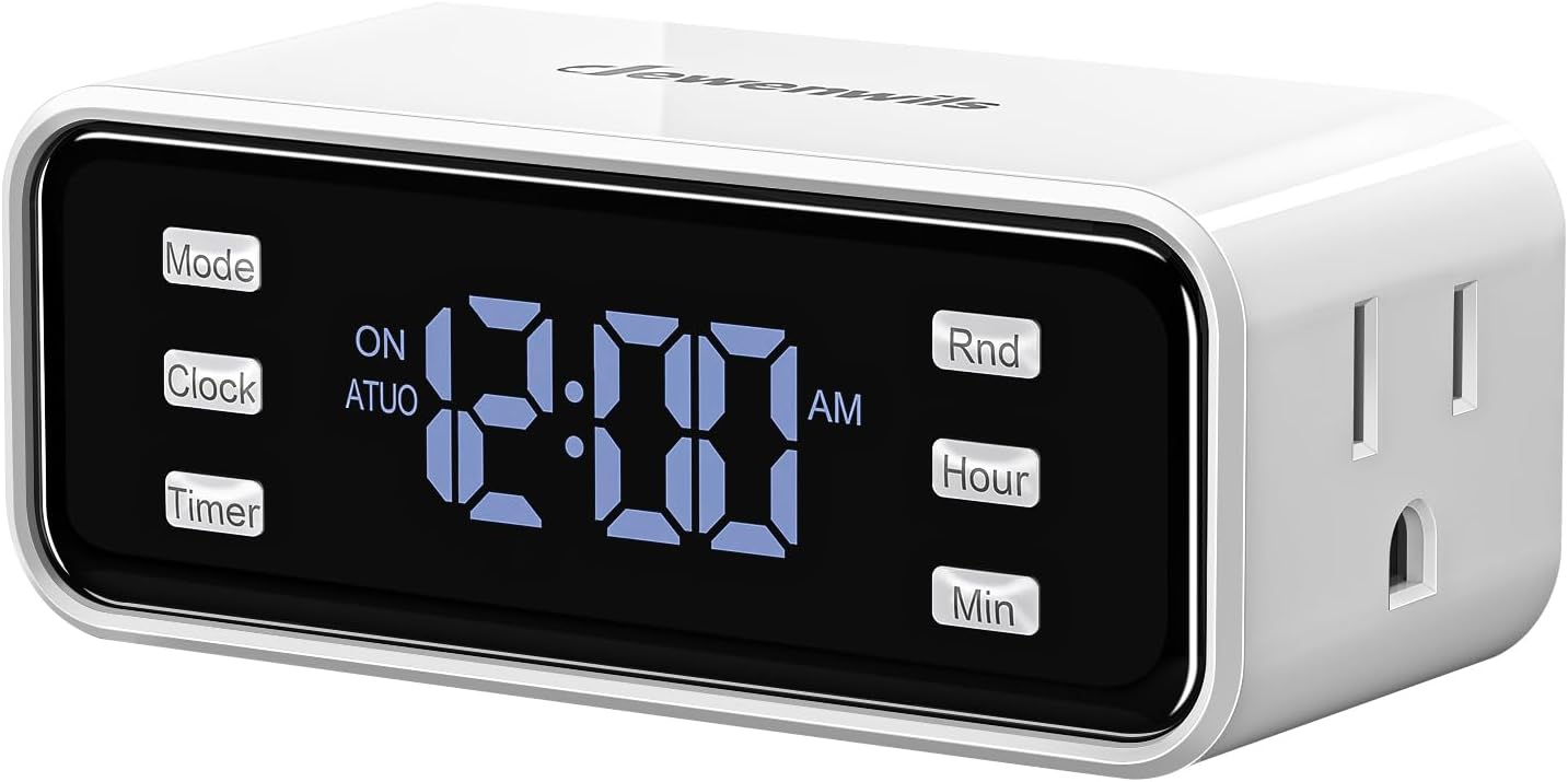 Detalle de DEWENWILS 24-Hour Light Timer, Digital Outlet with 3 Daily Schedules