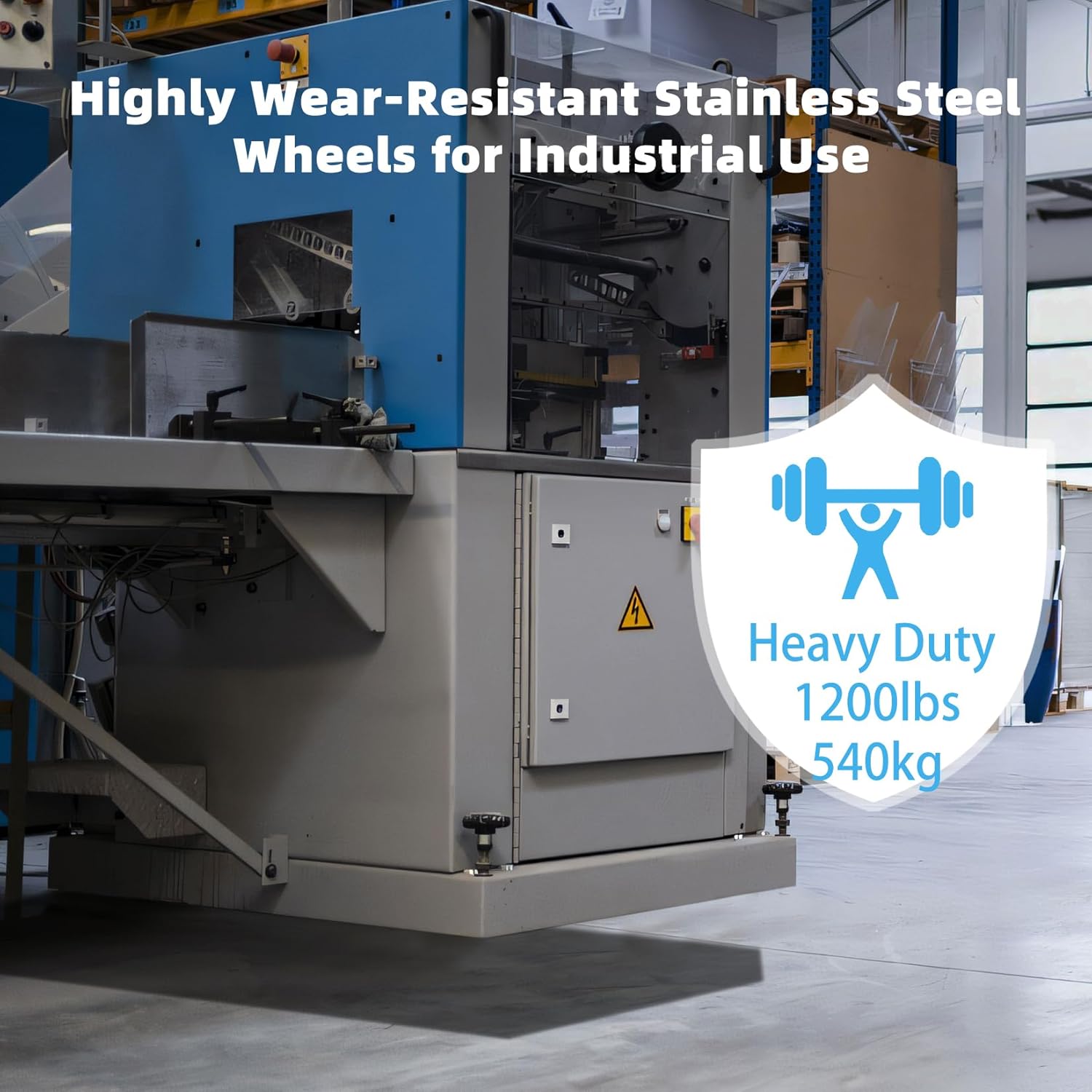 Thumbnail 1 de W B D WEIBIDA 75mm Ruote per Carrelli Carichi Pesanti in Acciaio Inox – 540 kg, Anticorrosione con Doppio Freno