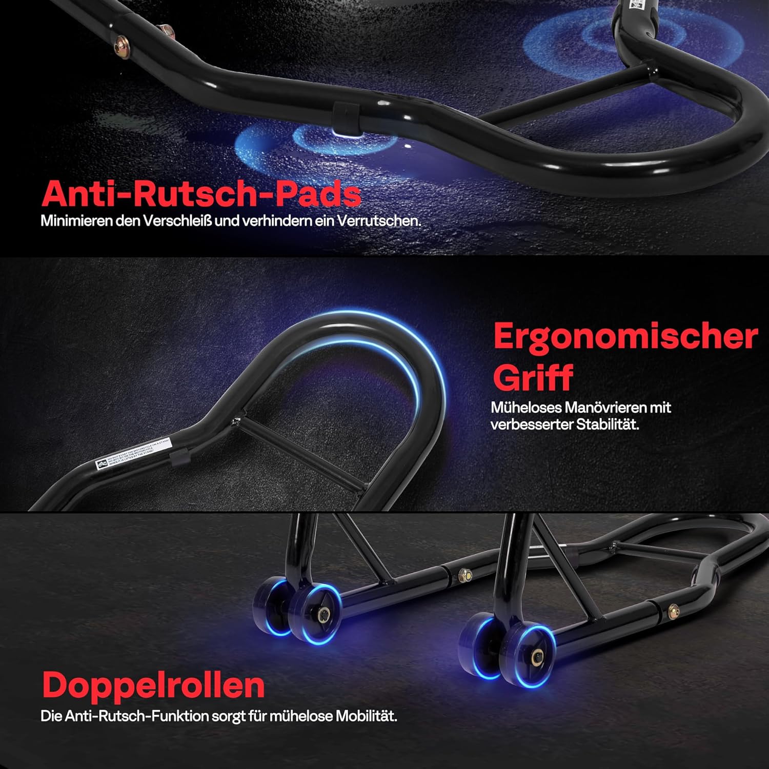 Thumbnail 5 de SPECSTAR Robuster Motorrad-Hinterradheber bis 400 kg (Universal, verstellbar, Paddock-Ständer-Combo)