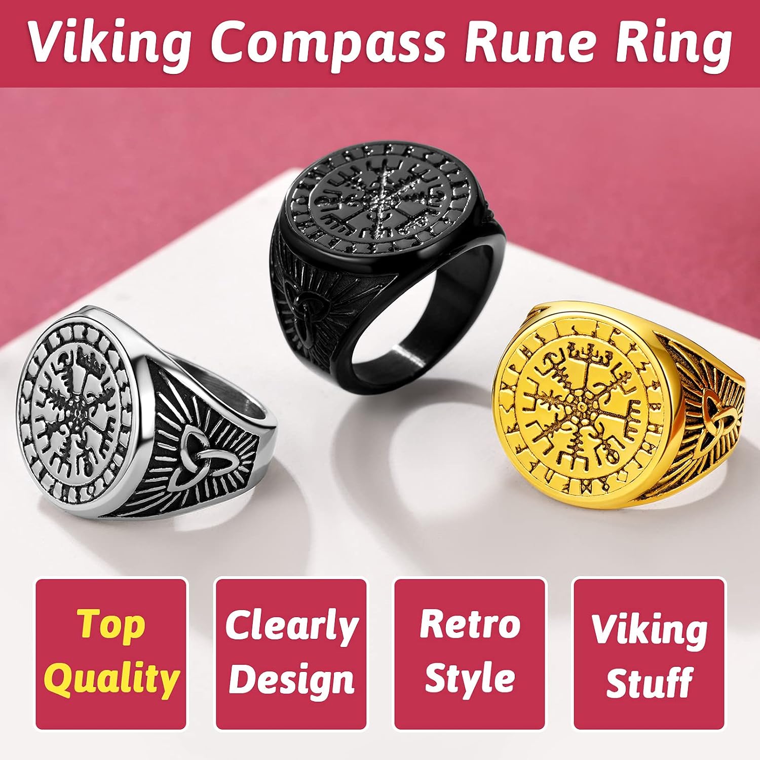 Thumbnail 2 de FaithHeart Anello Vichingo Vegvisir 52–67 mm