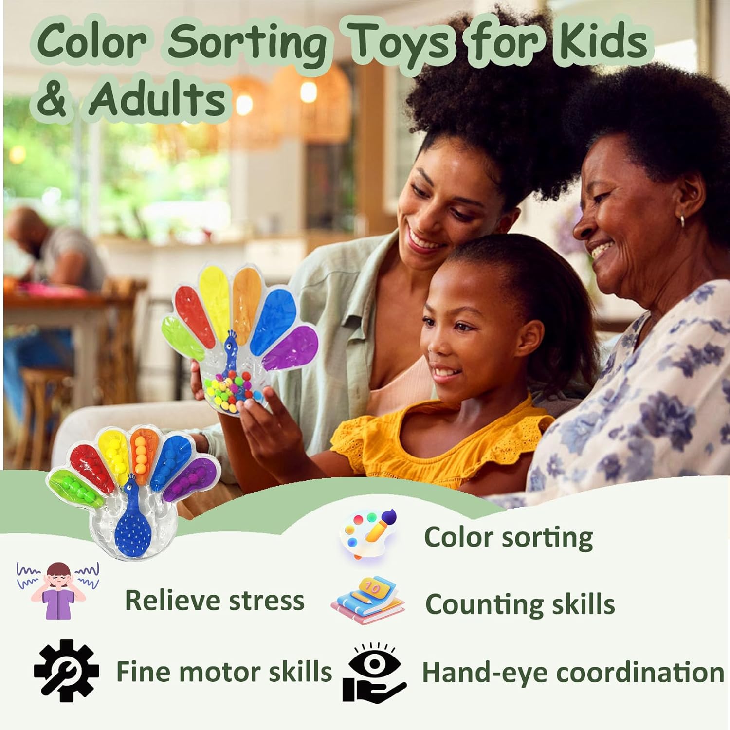 Thumbnail 1 de GYsomer Color Sorting Sensory Toy: Fine Motor Skills & Color Recognition for Toddlers and Beyond