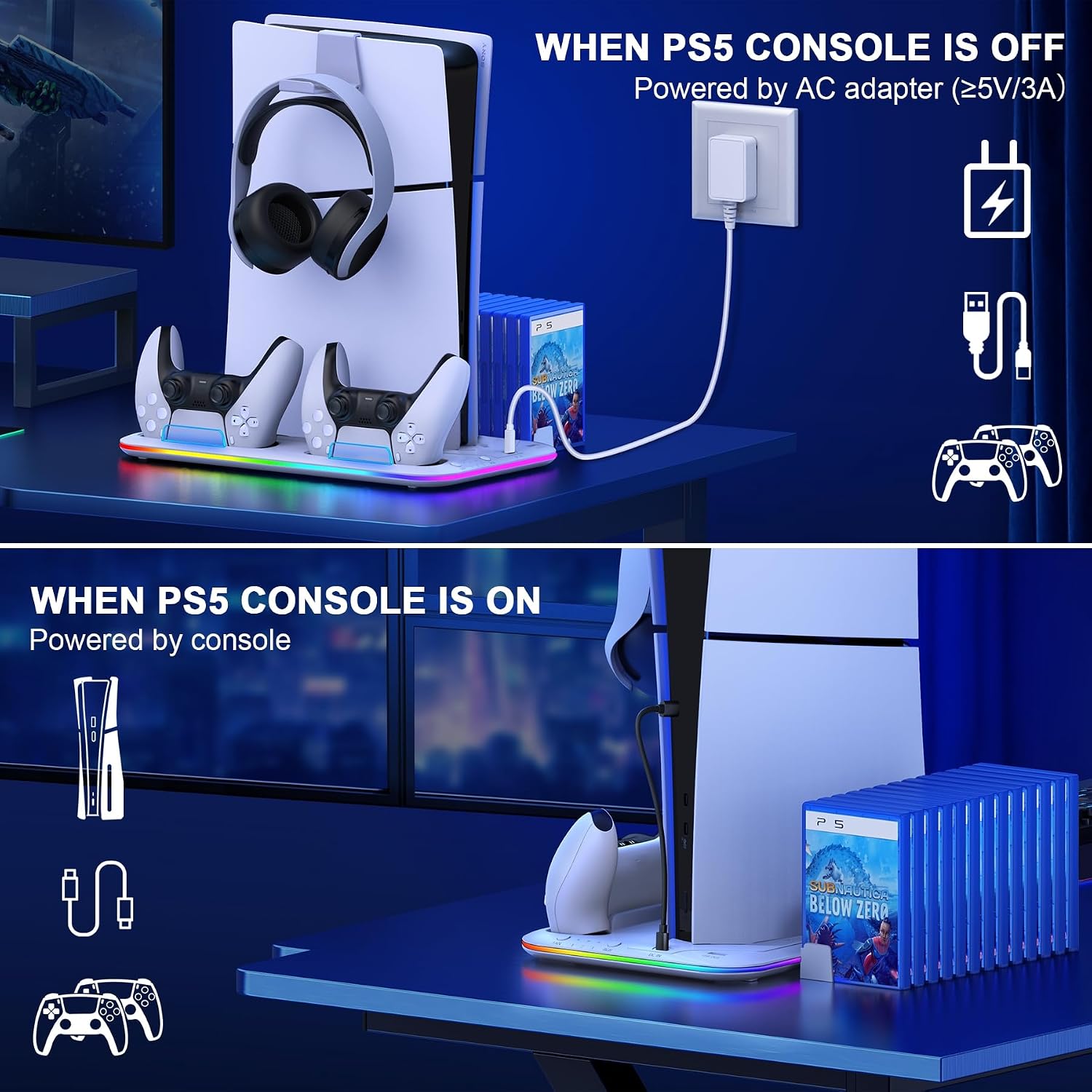 Thumbnail 5 de HEYLICOOL PS5 Slim Cooling Station