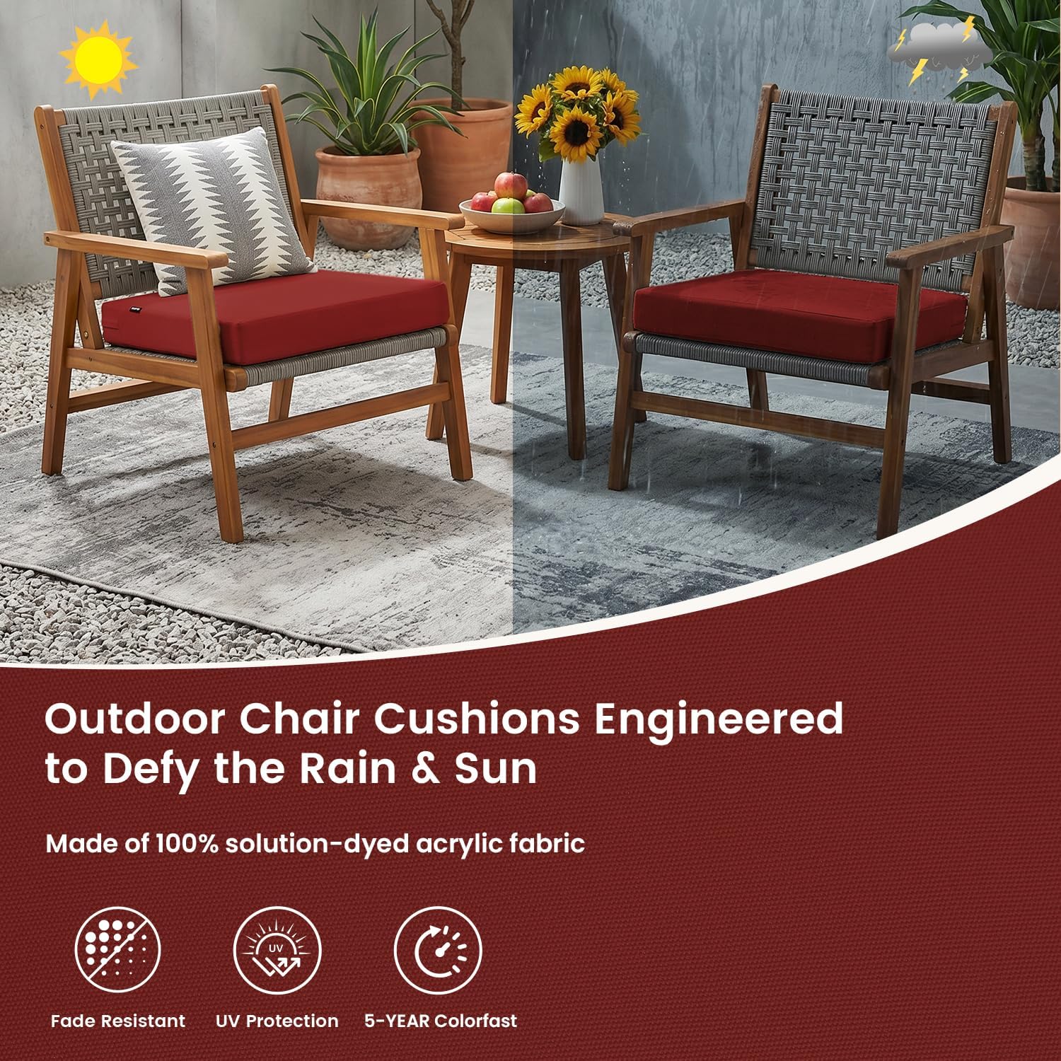 Detalle 2 de Favoyard Patio Chair Cushions 19 x 19 x 3 Inches