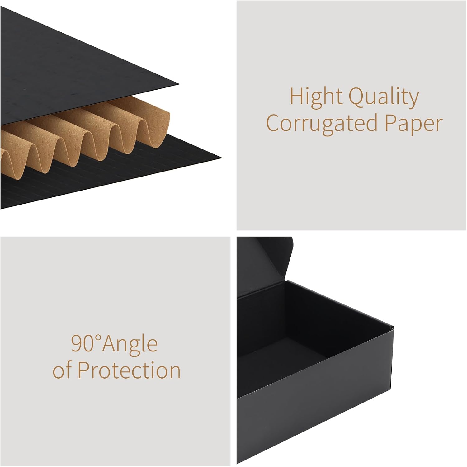 Thumbnail 2 de RLAVBL 12x9x4 Inch Shipping Boxes, 6 Pack – Matte Black Corrugated Mailing Boxes for Small Businesses