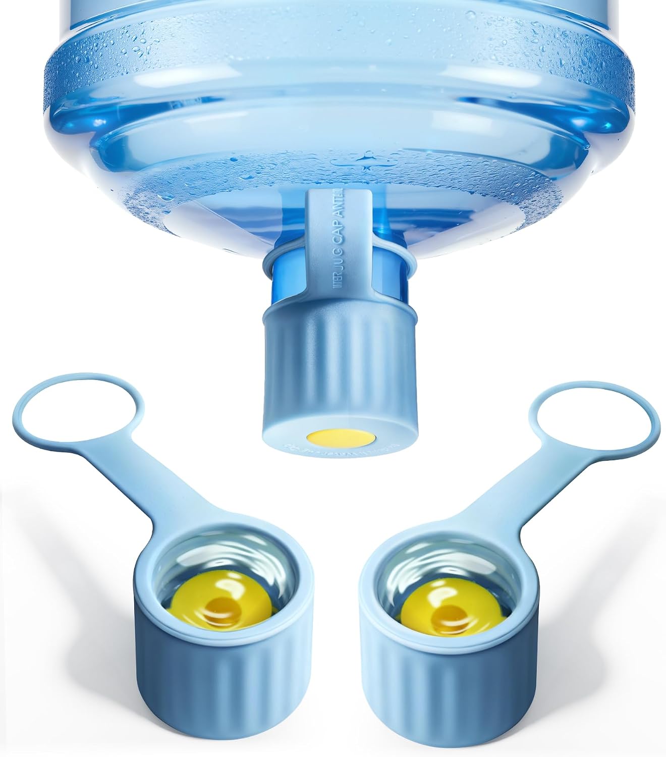 Detalle de Redsack PB-01 Silicone Water Jug Caps, 3-Pack, Blue, Dishwasher-Safe