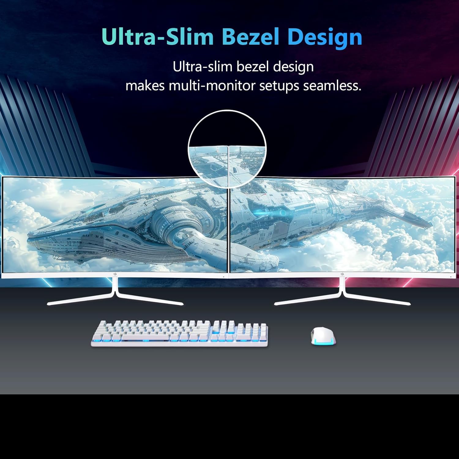 Thumbnail 6 de Z-Edge 30 Zoll Ultrawide Curved Gaming Monitor (200 Hz DP, 165 Hz HDMI) mit VA-Panel & FreeSync – 2560×1080, Weiß