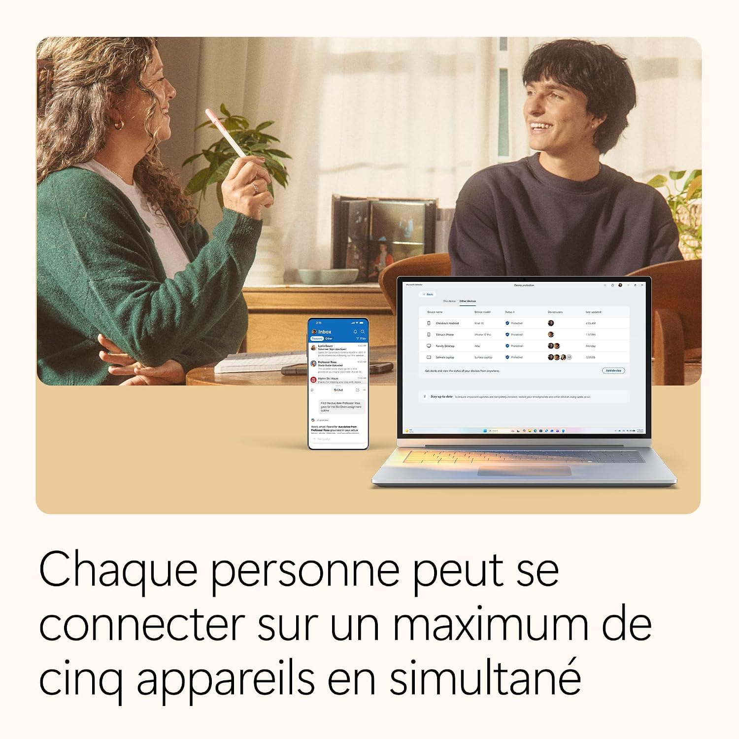 Detalle de Microsoft 365 Famille — Abonnement 12 mois pour 6 utilisateurs avec IA et 6 To de stockage OneDrive