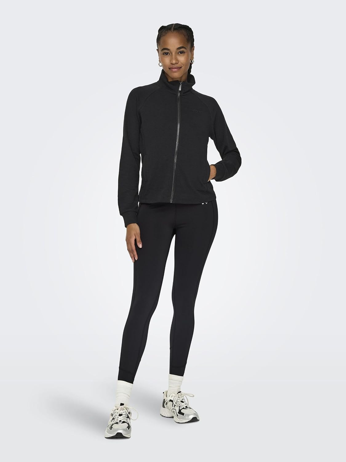 Detalle de Only Play Womens Onpmelina LS Hn Zip SWT Noos Sweatshirt Jacket, Black