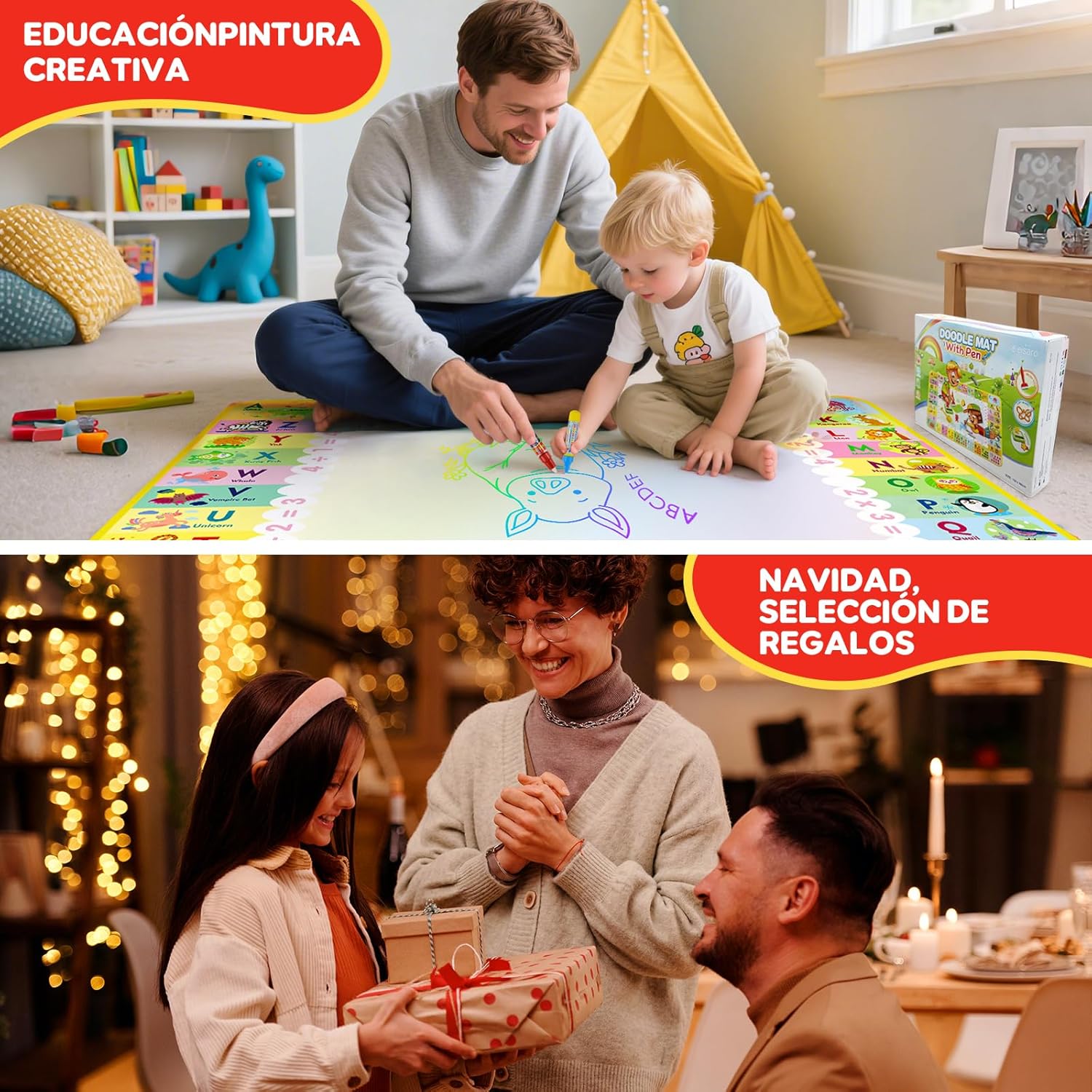Thumbnail 2 de Alfombra mágica de agua eisaro 120x90 cm: juego educativo sin manchas para niños de 2 a 6 años