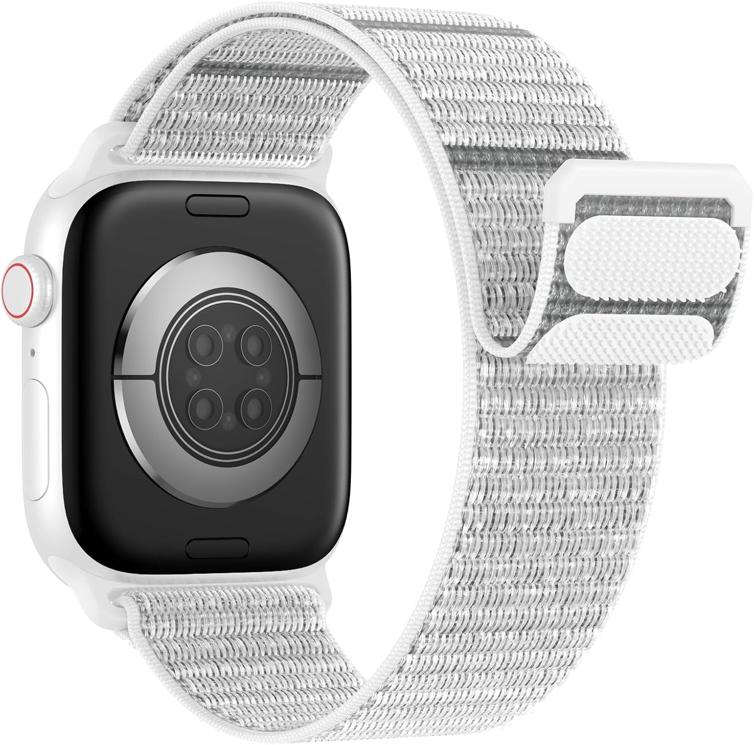 Detalle de JNN Nylon Sport Loop Apple Watch Band, Seashell, Washable Recycled Nylon