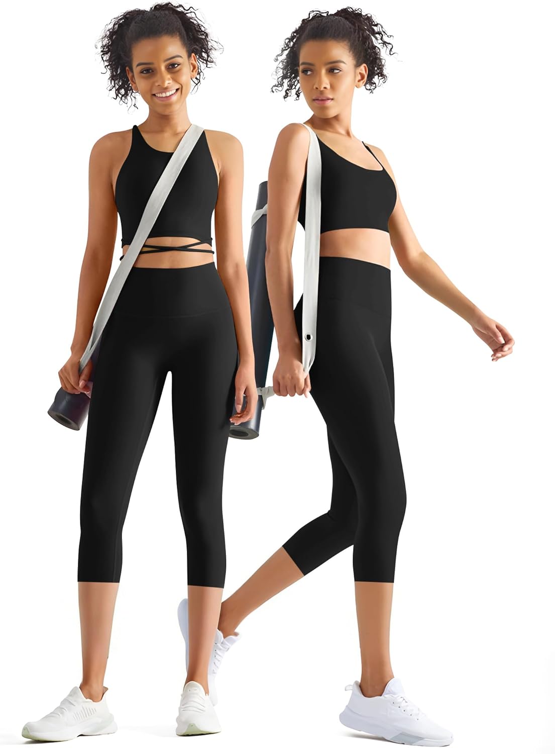 Detalle de GYMGUN 3 Pack Leggings with Pockets for Women: High-Waisted, Tummy Control, Reg & Plus Size