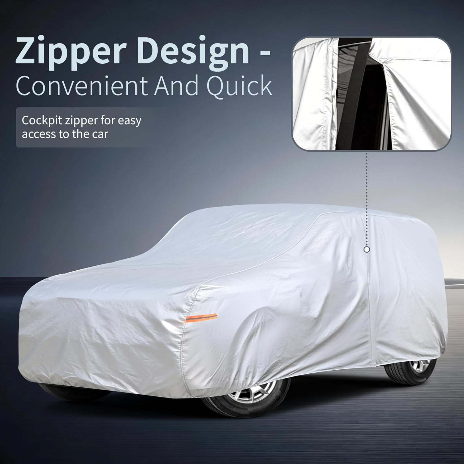 Thumbnail 3 de Tozaroa Waterproof All-Weather Car Cover for Jeep Wrangler 4 Door (JK/JL, 1987–2026) with Windshield Sun Shade