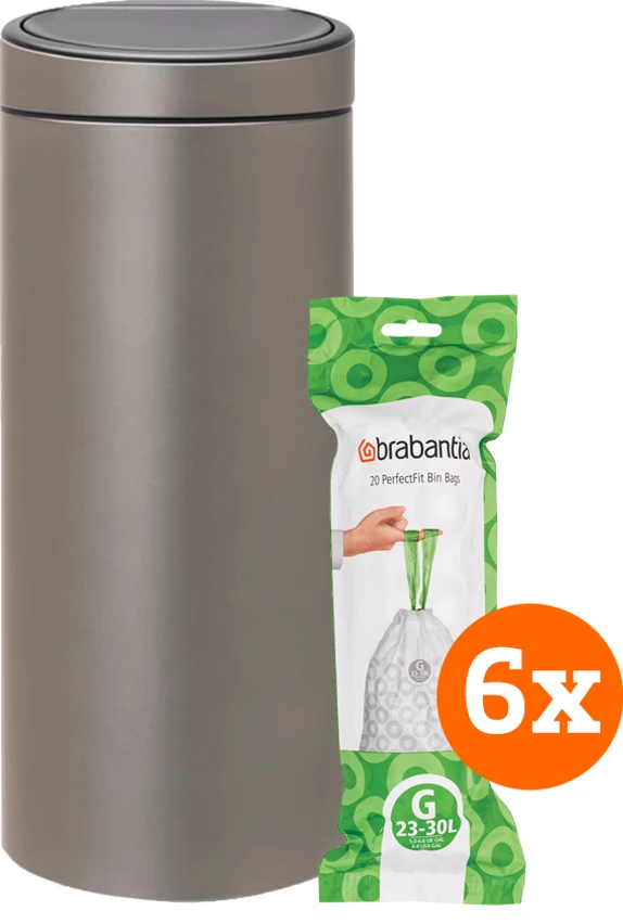 Thumbnail 6 de Brabantia Touch Bin 30 Liter Platinum 🗑