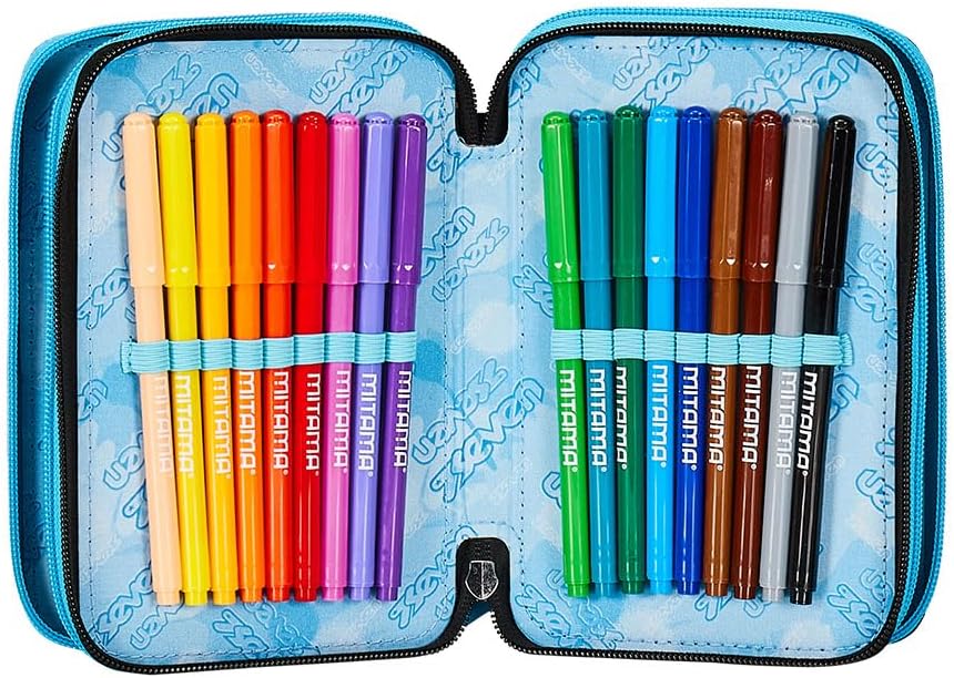 Thumbnail 3 de Seven Trousse à 3 Compartiments Bleu – 44 pièces pour l’école et les loisirs