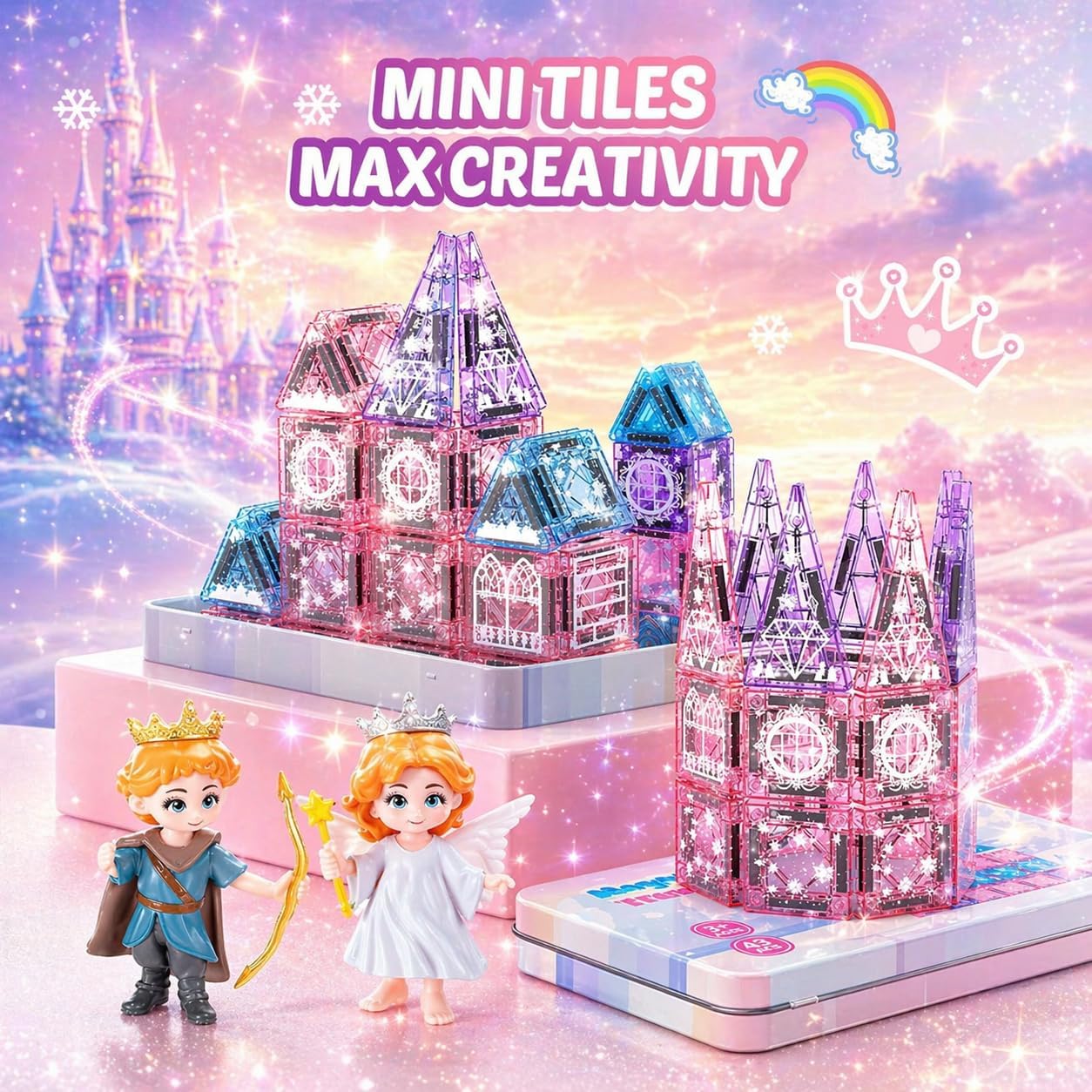 Thumbnail 6 de Travel Magnetic Tiles for Kids 43 Pcs: Mini Magnatiles Travel Set
