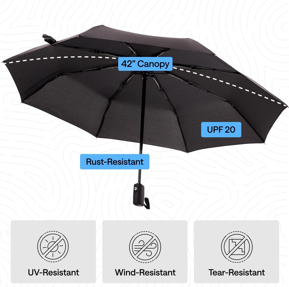 Thumbnail 4 de GORILLA GRIP Strong Windproof Compact Umbrella 42in