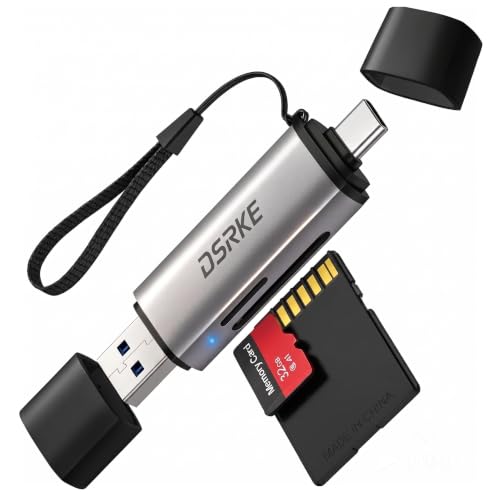 Detalle de DSRKE Lecteur Carte SD et Micro SD Adapter USB-C 3.0 Double Fente – Hauteur de vitesse et polyvalence