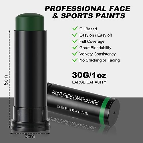 Thumbnail 1 de Aomig Camouflage Face Paint Sticks, kit tre bastoncini per camuffamento viso e corpo – Verde, Marrone, Nero