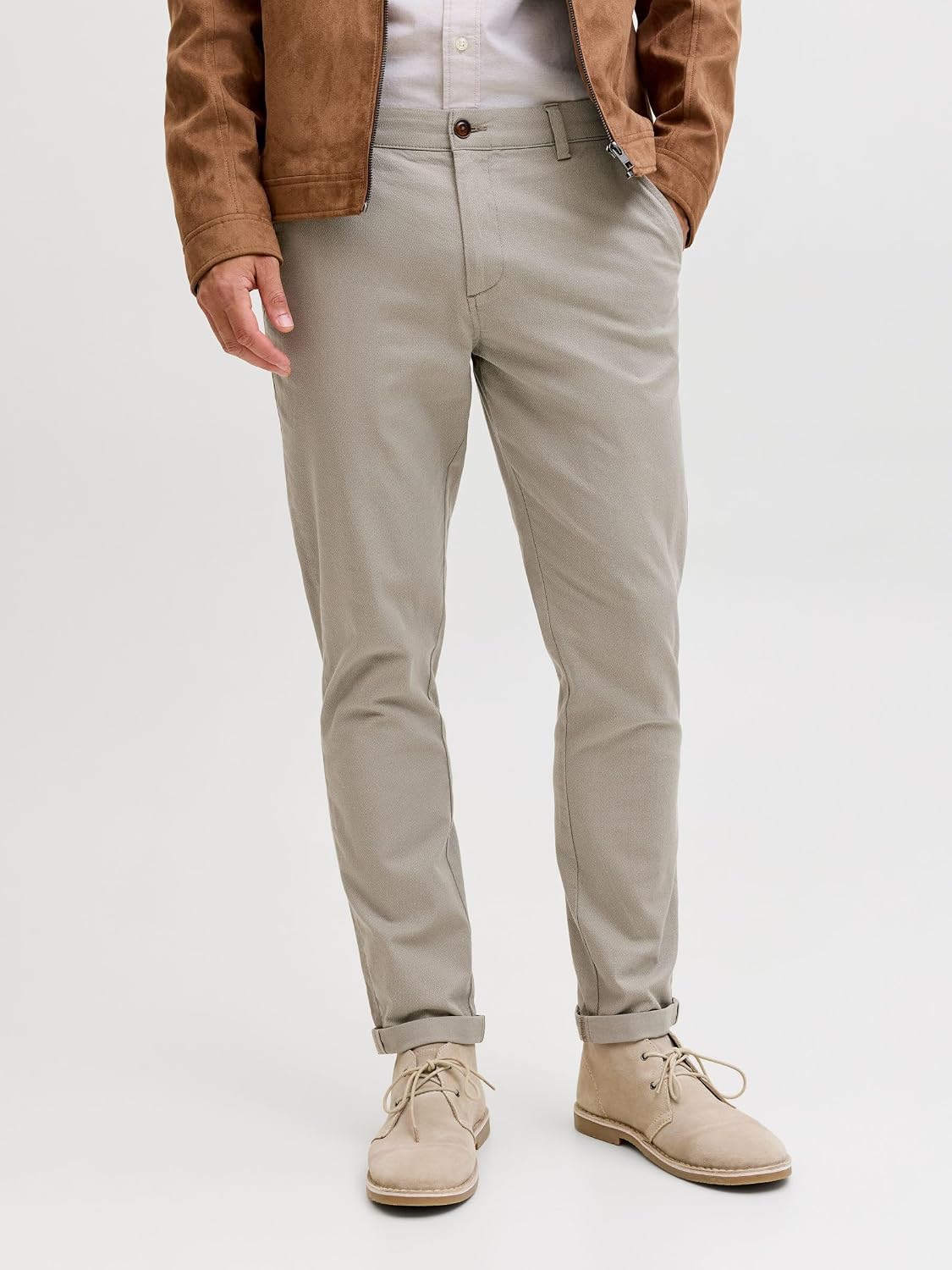 Detalle 2 de Jack & Jones Herren Jpstmarco Slim-Fit Corduroy-Chino mit niedrigem Bund