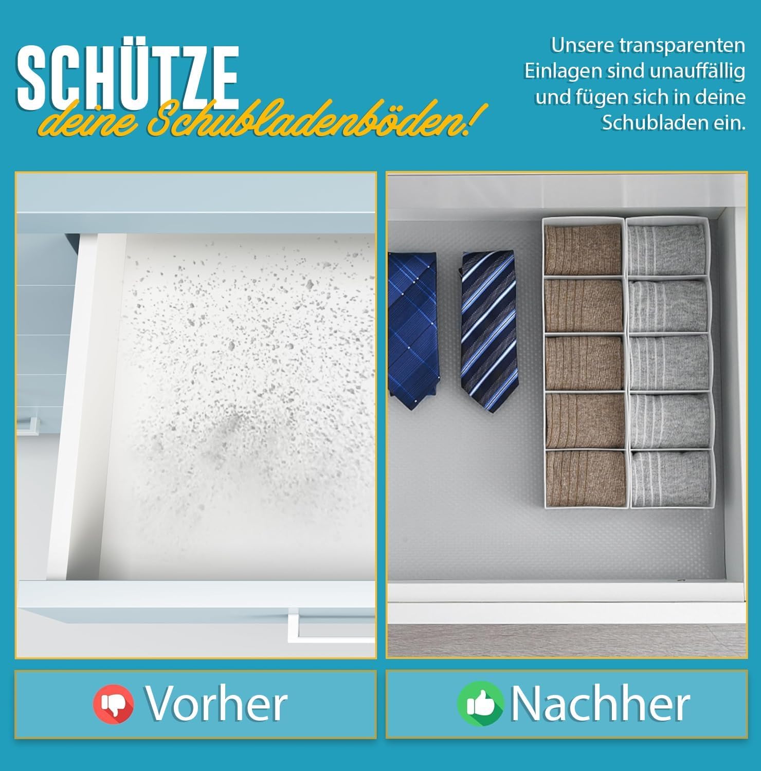 Thumbnail 4 de Linda's Essentials Schubladenmatte (60 x 500 cm) – antirutsch & abwaschbare Schrankfolie zum Zuschneiden