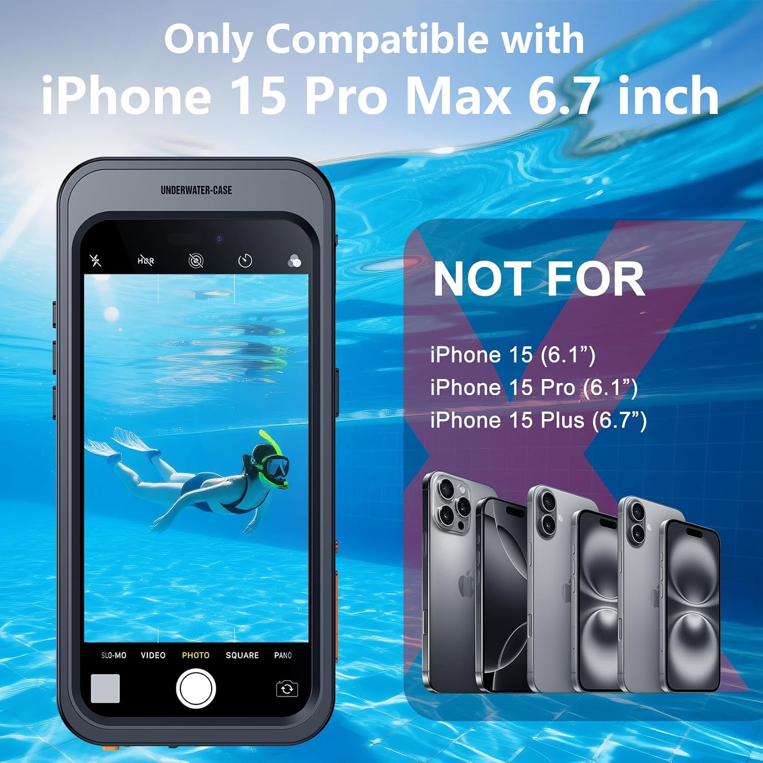 Thumbnail 6 de iPhone 15 Pro Max Underwater Camera Case 6.7"