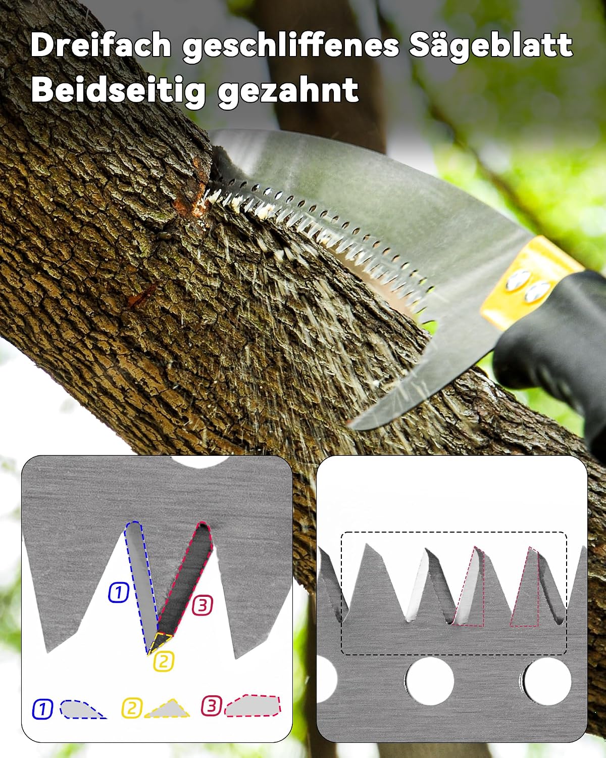 Detalle de BlumeTrec Astsägen mit Stiel zum Baumschnitt 4,3 m – leichte, ausziehbare Baumsäge