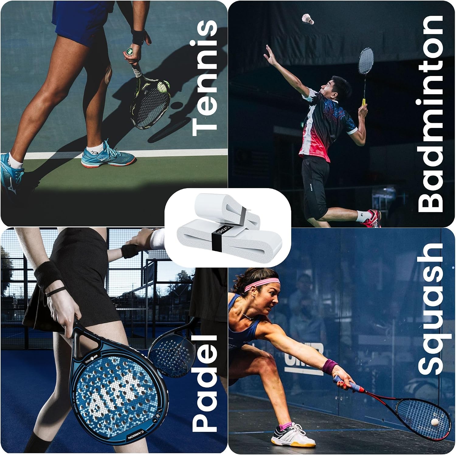 Detalle 2 de Otaro Griffband Tennisschläger – rutschfest & schweißabsorbierend, 2er Set