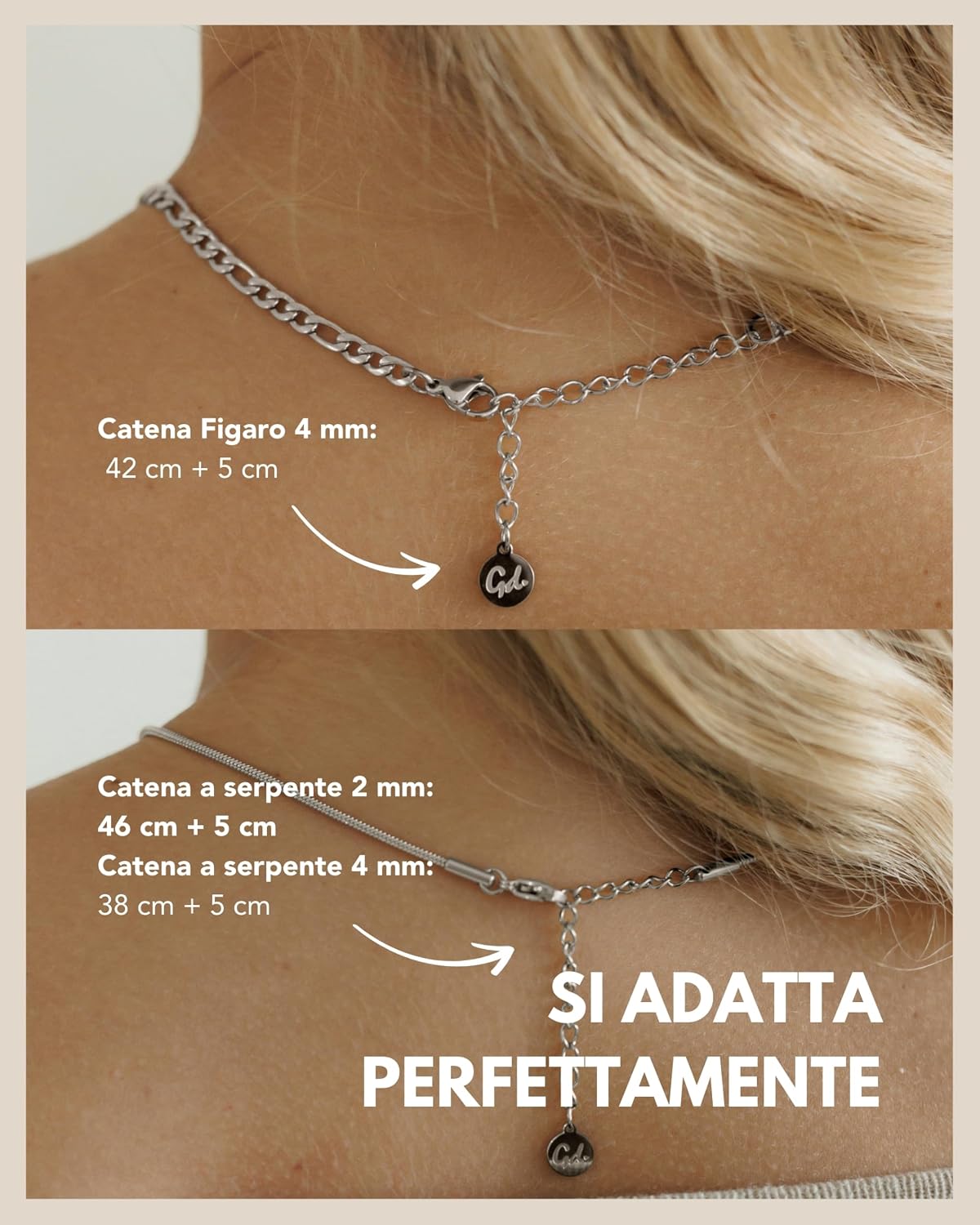 Detalle de GD GOOD.designs collane donna in acciaio 316L