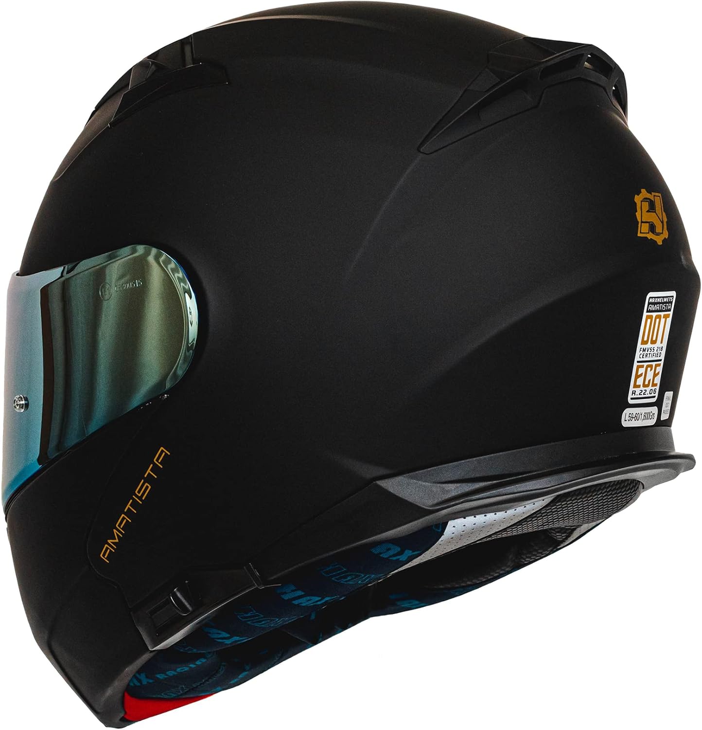 Detalle de HAX Amatista Modular Flip-Up Dual Visor Motorcycle Helmet (Matte Black, XXL) — DOT/ECE Approved