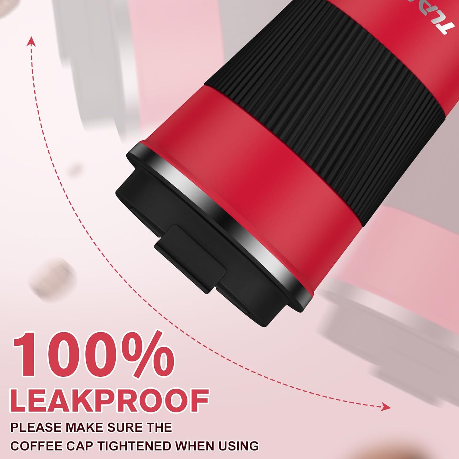 Detalle de 380ml Insulated Travel Mug – Double Walled Vacuum Stainless Steel, Leakproof Lid