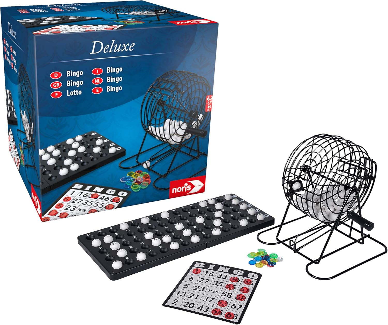 Detalle de Jeu classique Bingo Deluxe noris 606108011 (21 x 21 x 21 cm)