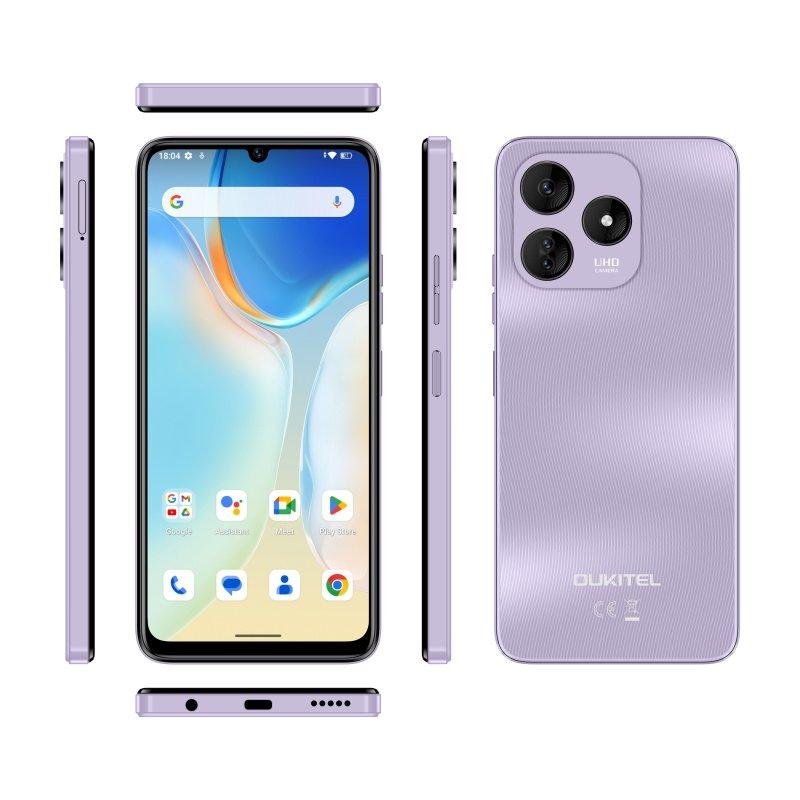Detalle de Oukitel C51 4G 128 GB – 6.8" Morado: pantalla amplia y autonomía para uso diario