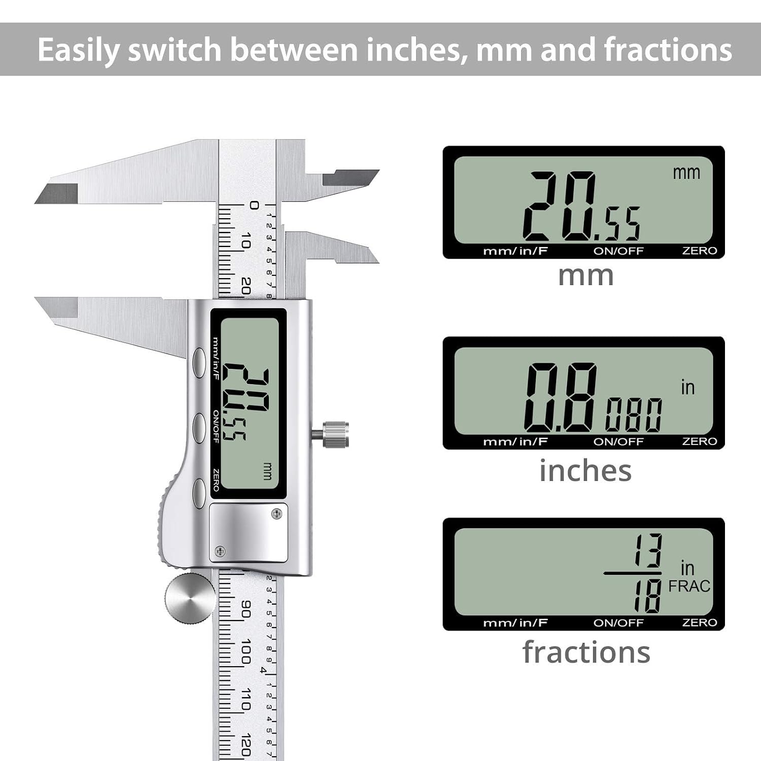 Detalle de Proster Vernier Calipe Digital Vernier Caliper Kit, 150 mm/6 Inch with Feeler Gauge