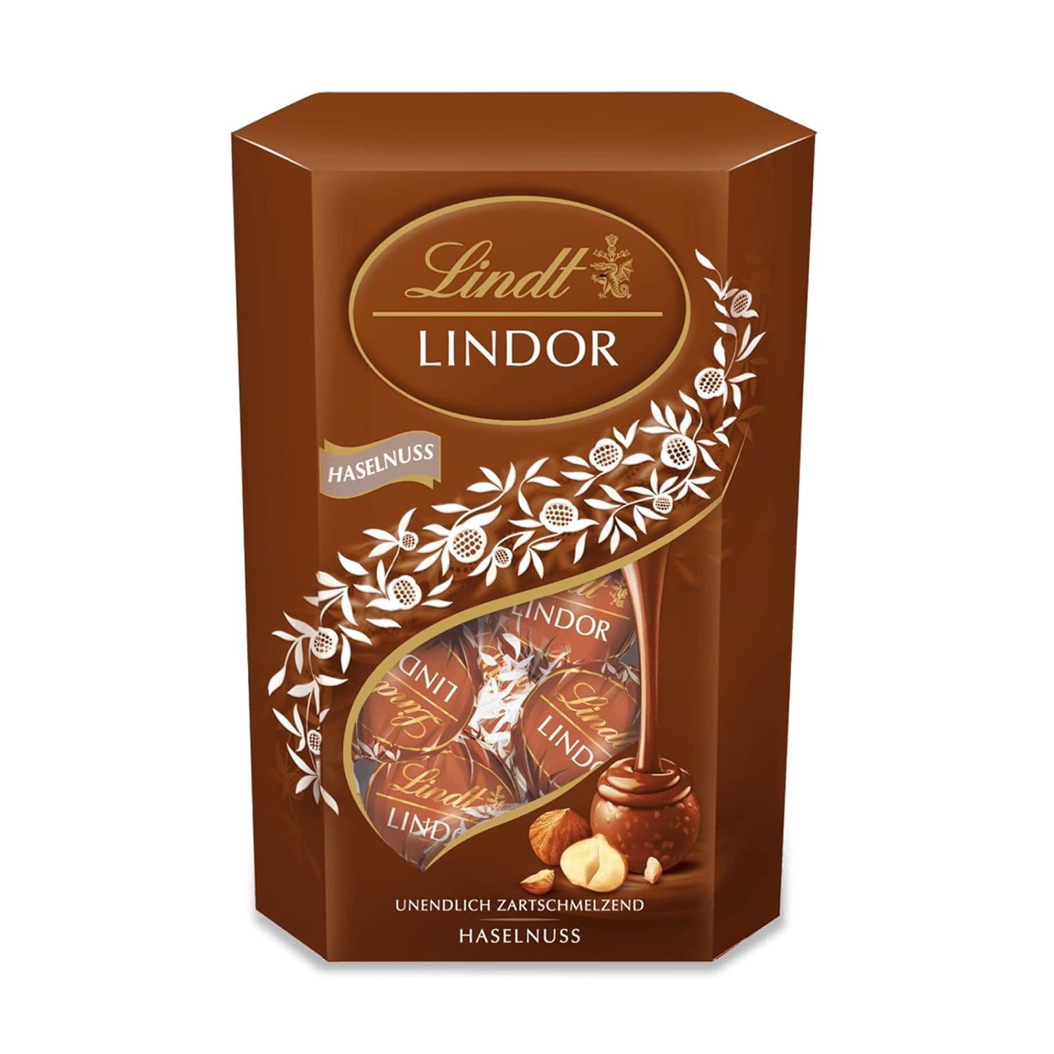 Detalle de Lindt LINDOR Cornet Haselnuss Schokolade (500 g) – 38 Kugeln in Vollmilchschokolade