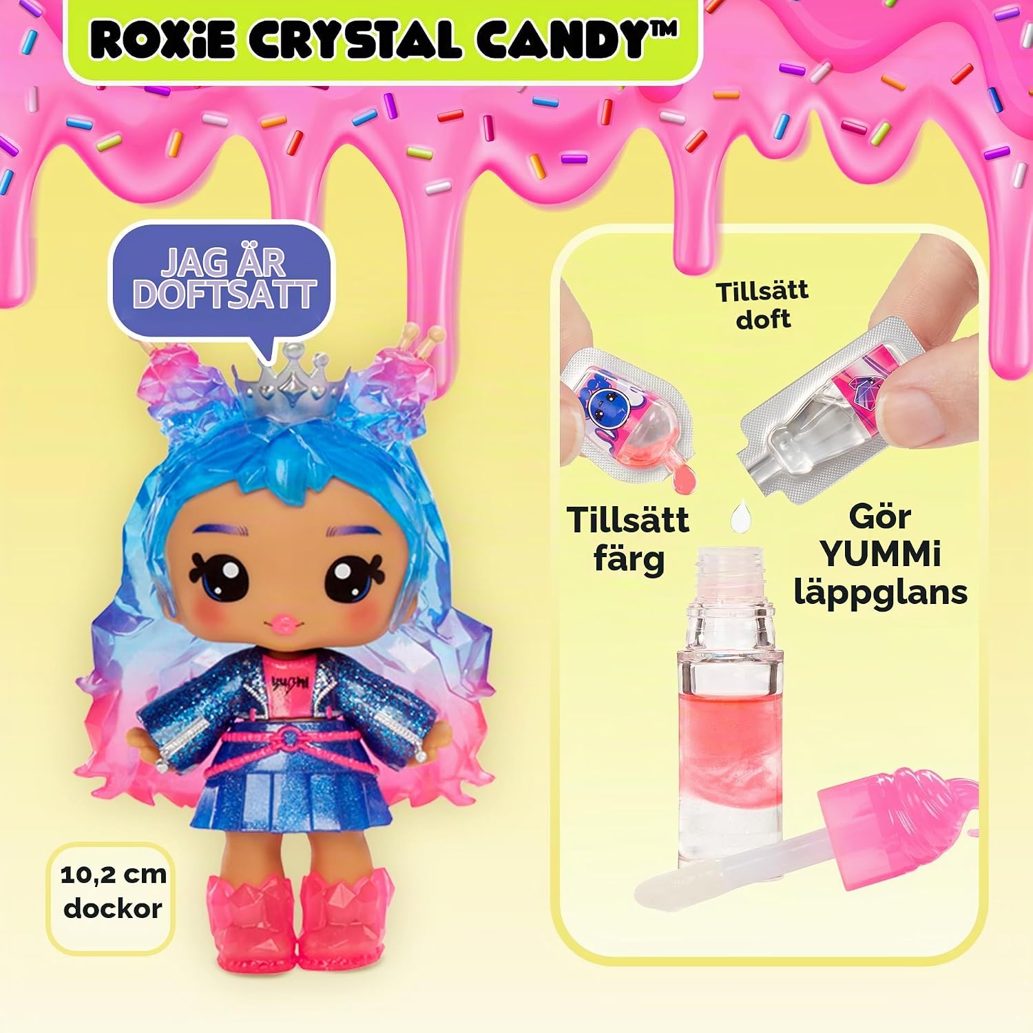 Thumbnail 6 de Yummiland Core Character 4 – liten docka med läppglans, rosenröd plast
