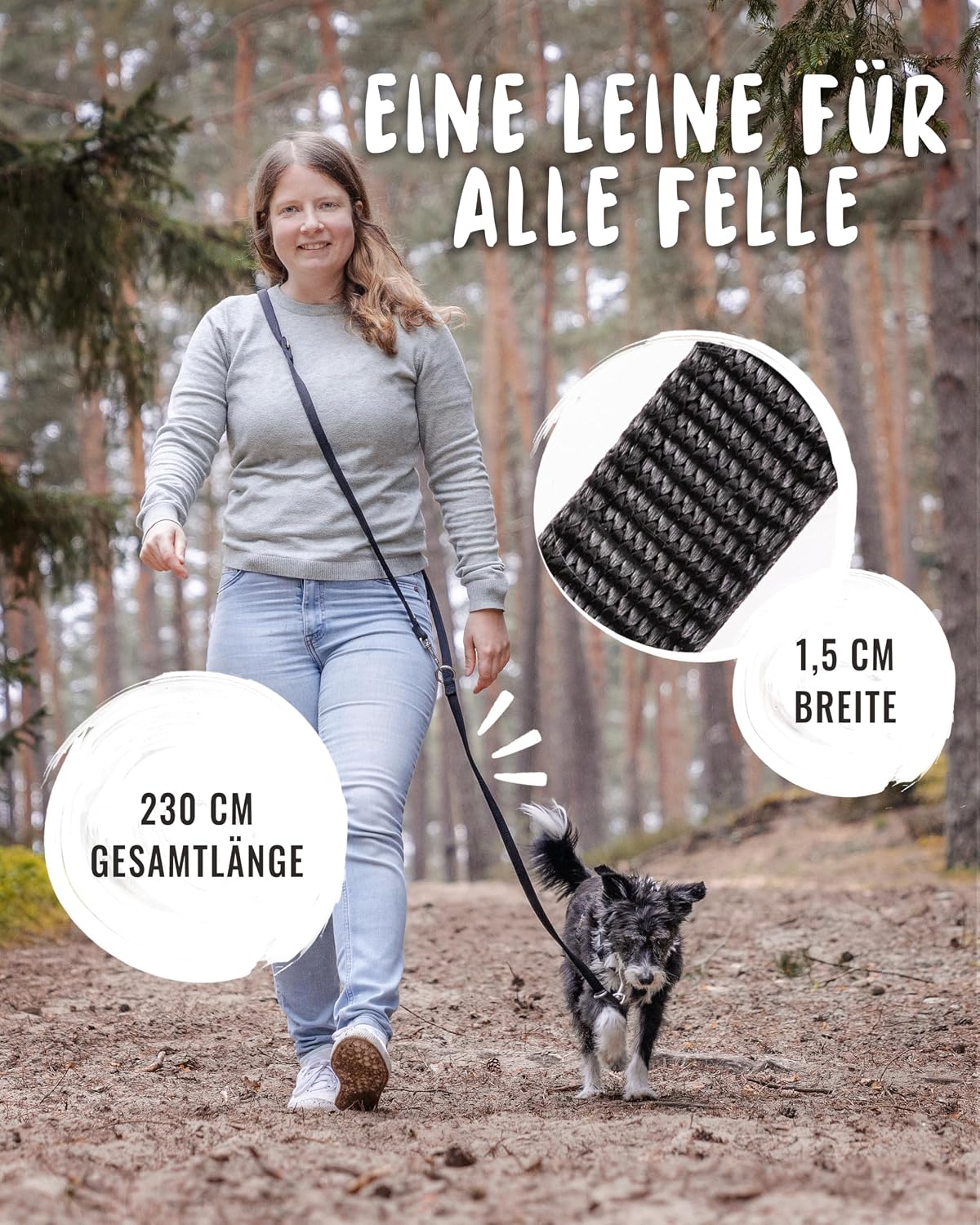 Detalle de Rudelkönig Bella Führleine 2,30 m 📏🐕