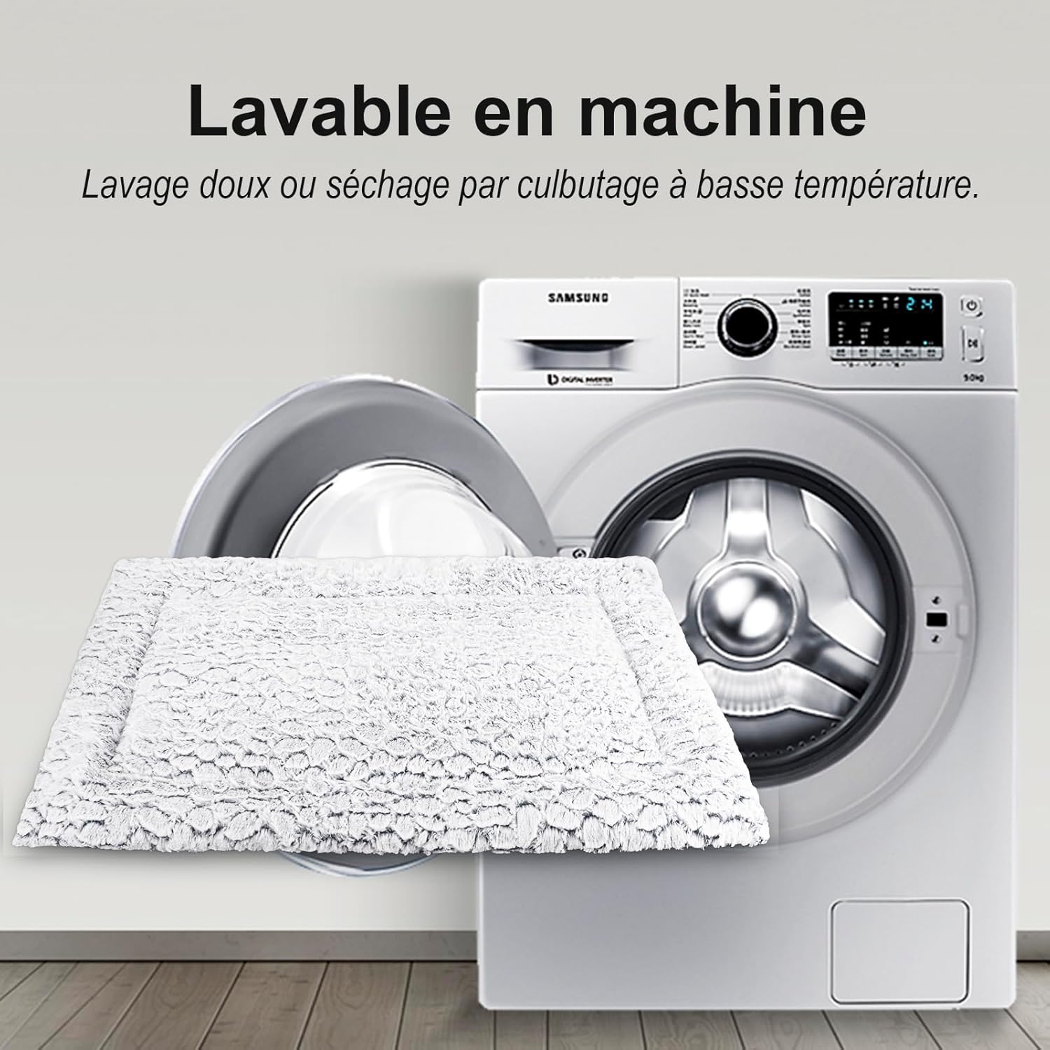 Thumbnail 6 de Aspand Tapis pour chien grande taille 109x73 cm – coussin moelleux pour cage ou voyage (gris)